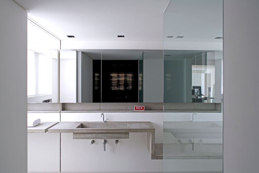 Contemporary Houssein With Astonishing Contemporary Houssein Apartment Bathroom With Floating Rectangular Sink With Mirrored Cabinet Above Accentuated With Ceiling Lamps Apartments Fascinating Modern-Industrial Apartment With Beautiful Sophisticated Accent