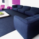 Purple And Ideas Beautiful Purple And White Color Ideas On Wall And Lounge Equipped With Blue Sofas Set With Blue Colored Rug Ideas Furniture 30 Lovely And Elegant Blue Sofas Collection To Beautify Your Living Room