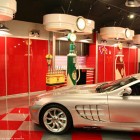 Garage Interior With Best Garage Interior Design Ideas With Red Color Dominant Equipped With Red Color And Tile Patterned Flooring Unit Interior Design 12 Modern Garage Interior Design Ideas For Your Impressive Homes