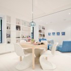 Beautiful Interior Applied Bright Beautiful Interior Design Ideas Applied In Modern Living Space Finished With White Chairs With Blue Sofas Set Unit Furniture 30 Lovely And Elegant Blue Sofas Collection To Beautify Your Living Room