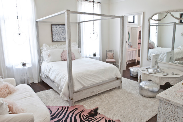 Traditional Bedroom Girls Bright Traditional Bedroom Ideas For Girls Applied White Sofa And Rustic Oak Canopy Bed On Cream Wicker Carpet And Zebra Carpet Bedroom Lovely Bedroom Ideas For Girls With Fun And Colorful Furniture