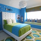 Bedroom Ideas Applied Charming Bedroom Ideas For Girls Applied Blue Painted Wall And Bay Window Decorated By Dark Wood Wall Shelving And Tufted Headboard Bedroom Lovely Bedroom Ideas For Girls With Fun And Colorful Furniture