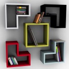 Green Center Elegant Charming Green Center Shelf Colorful Elegant Minimalist Bookshelf Designs Ideas With Grey Color With Black One And Red Furniture 16 Creative Bookshelves Design For Fantastic Modern And Modular Furniture