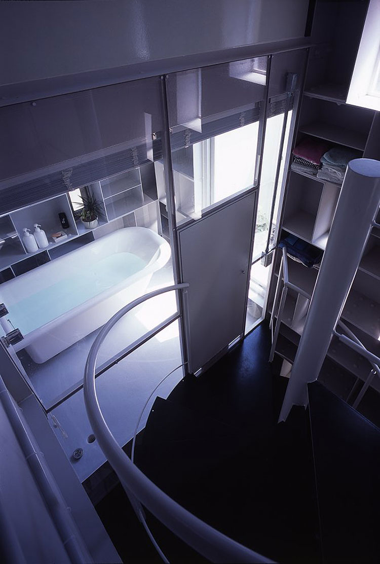 Spiral Staircase Brick Charming Spiral Staircase Details At Brick Cell House With Black Steps And White Handle View From Top Also Appears The Bathroom Architecture Unique Contemporary Home In Modern Cube Shape Architecture