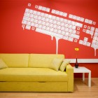 White Color Sofa Colorful White Color With Green Sofa Modern Style Red Office With Fashionable Interior Design Keyboard Decoration Ideas For Wall Decorating Idea Office & Workspace Classy Office Interior Design In Creative Ultramodern Style And Practicality