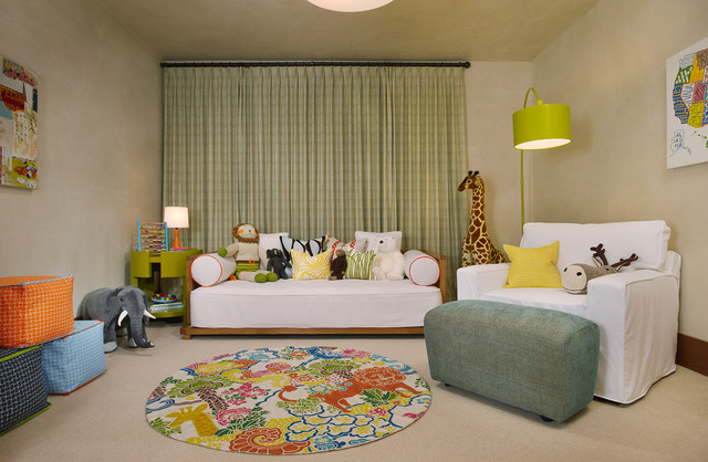 Traditional Kids With Cozy Traditional Kids Play Room With Wooden Daybed White Sofa Colorful Carpet And Many Animal Dolls Kids Room 21 Cool Modern Kids Room With Colorful Furniture Touches