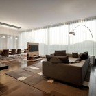 House Any In Elegant House ANY Design Interior In Living Room Decorated With Modern Minimalist Brown Sofa Furniture And White Curtain Design Ideas Dream Homes Sleek Contemporary House Decorated With Vast Open Landscape