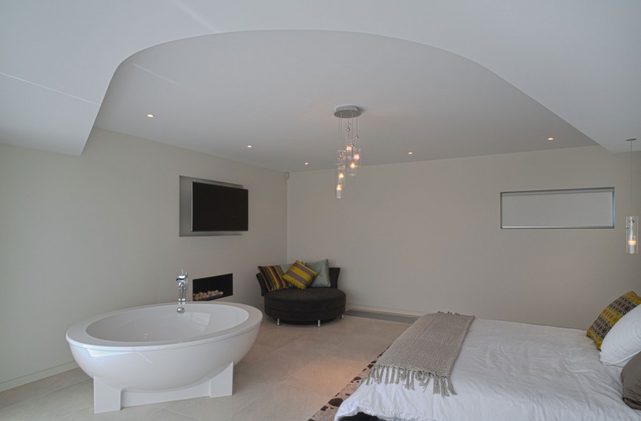 Maribyrnong House With Elegant Maribyrnong House Master Bedroom With Private Bathtub Placed Between A Bed Frame And TV Stand Architecture Lavish And Breathtaking Contemporary Home With Spectacular Exterior Appearance