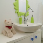 Bathroom For With Fascinating Bathroom For The Kids With White Vanity White Sink White Countertop And Green Framed Mirror Kids Room 21 Cool Modern Kids Room With Colorful Furniture Touches