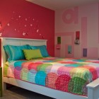 Bedroom Ideas With Fascinating Bedroom Ideas For Girls With Pink Wallpaper And Green Sideboard Decorated With White Wooden Bed Frame Design Bedroom Lovely Bedroom Ideas For Girls With Fun And Colorful Furniture