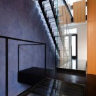 Lorber Tarler Mezzanine Fascinating Lorber Tarler House Small Mezzanine With Glossy Dark Metallic Railing Soft Textured Wall Eclectic Staircase With Glass Railing Dream Homes Old House Turned Into A Stylish Modern Residence For Urban Dwelling