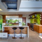 Green And Composition Fresh Green And Brown Tone Composition Located In House The Kitchen Area To Give New Experience Cooking Meals Dream Homes Eclectic Contemporary Home In Hip And Vibrant Interior Style