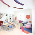 Interior Of Room Fun Interior Of The Kids Room With Blue Chairs White Shelves Wooden Table And Blue Carpet Kids Room 21 Cool Modern Kids Room With Colorful Furniture Touches