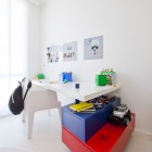 Study Space With Fun Study Space For Kids With White Desk White Chair And Colorful Drawers On The White Floor Kids Room 21 Cool Modern Kids Room With Colorful Furniture Touches