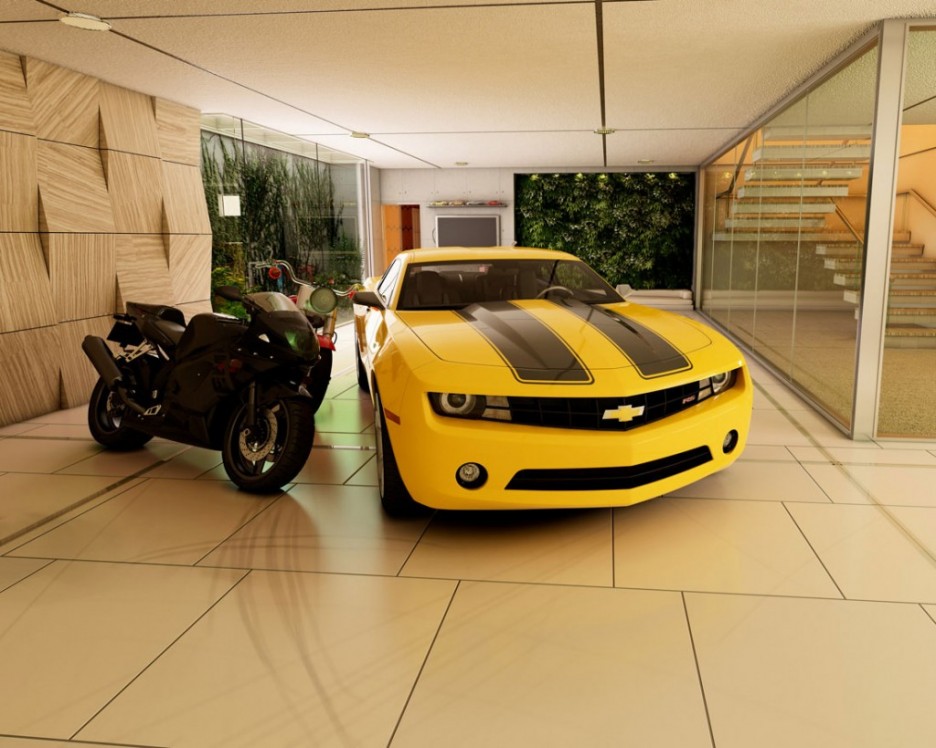 Modern Garage With Gorgeous Modern Garage Design Completed With Unusual Wooden Wall Decoration With Luxury Sport Car And Motorcycle Finished With Best Material Of Flooring Unit And Wall Interior Design  12 Modern Garage Interior Design Ideas For Your Impressive Homes