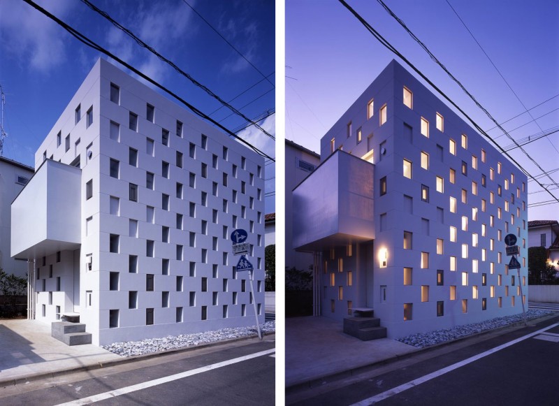 Outside View Cell Marvelous Outside View Of Brick Cell House At Daylight And Evening Show Beautiful Lighting Inside That Appears From Outside Architecture Unique Contemporary Home In Modern Cube Shape Architecture