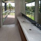 Yet Clean Master Modern Yet Clean Maribyrnong House Master Bathroom Featured With Spacious Under Mount Sinks And Door To Balcony Architecture Lavish And Breathtaking Contemporary Home With Spectacular Exterior Appearance