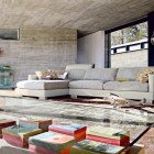 Off White Bobois Neutral Off White Quilted Roche Bobois Sofa Set Decorated By Transparent Glass Coffee Table And Colorful Gift Boxes Under It Interior Design 38 Contemporary Living Room With Modern Sofas Designed By Roche Bobois