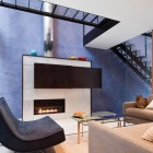 Lorber Tarler Cushy Spectacular Lorber Tarler House With Cushy Modern Sofa And Glass Coffee Table Contemporary Gas Fireplace Glass Wall Dark Metallic Staircase Dream Homes Old House Turned Into A Stylish Modern Residence For Urban Dwelling (+13 New Images)
