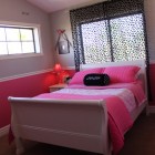 Contemporary Bedroom Girls Striking Contemporary Bedroom Ideas For Girls Use White Bed Frame And Pink Bedspread With Ceiling Lamp And Polka Dot Curtain Bedroom Lovely Bedroom Ideas For Girls With Fun And Colorful Furniture