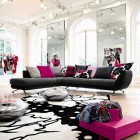 Black Sectional Sofa Stunning Black Sectional Roche Bobois Sofa Set Coupled With Metallic Rounded Coffee Tables And Pink Pillows Interior Design 38 Contemporary Living Room With Modern Sofas Designed By Roche Bobois