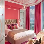 Contemporary Bedroom Girls Stunning Contemporary Bedroom Ideas For Girls Applied Pink Wallpaper And Pink Curtain With Learning Desk And Upholstered Armchair Bedroom Lovely Bedroom Ideas For Girls With Fun And Colorful Furniture