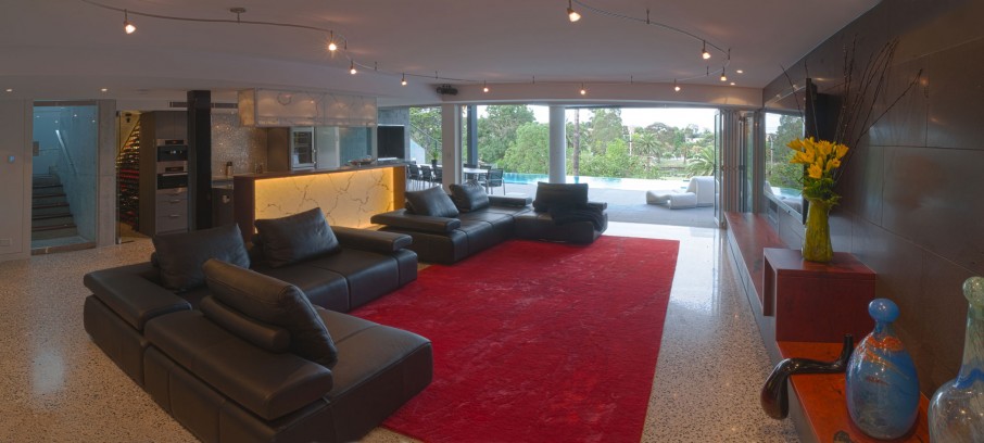Spacious Maribyrnong Room Ultra Spacious Maribyrnong House Living Room Integrating A Large Red Carpet As A Focal Point Of The Room Decoration  Lavish And Breathtaking Contemporary Home With Spectacular Exterior Appearance