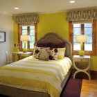 Bedroom Ideas With Warm Bedroom Ideas For Girls With Yellow And White Wall Painted And Striped Bedspread Design White Sideboard And Modern Table Lamp Bedroom Lovely Bedroom Ideas For Girls With Fun And Colorful Furniture (+19 New Images)