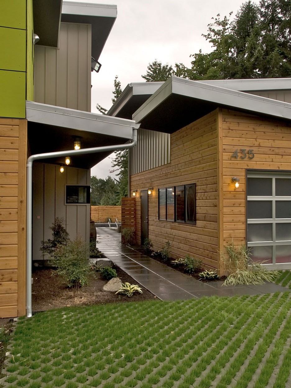 Grey Floor Ph Alluring Grey Floor Tiles For PH 1 Pathway Decorated With Greenness And Combined With Perforated Concrete Flooring With Greens Architecture Elegant And Beautiful House Design In Contemporary Interior And Exterior