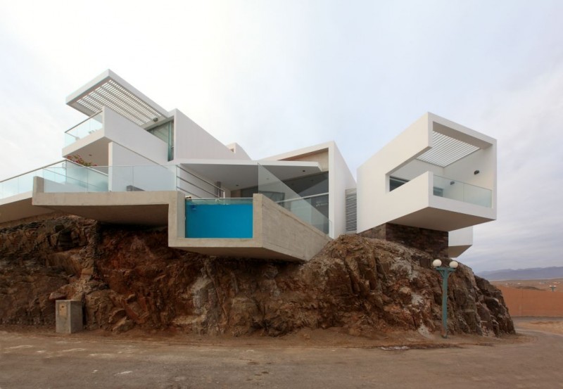 Rectangular Shaped House Alluring Rectangular Shaped Contemporary Beach House Las Lomas Architecture Design Completed In White And Concrete Exterior Architecture Fabulous Beach Home Built On Stunning Rocky Landscape