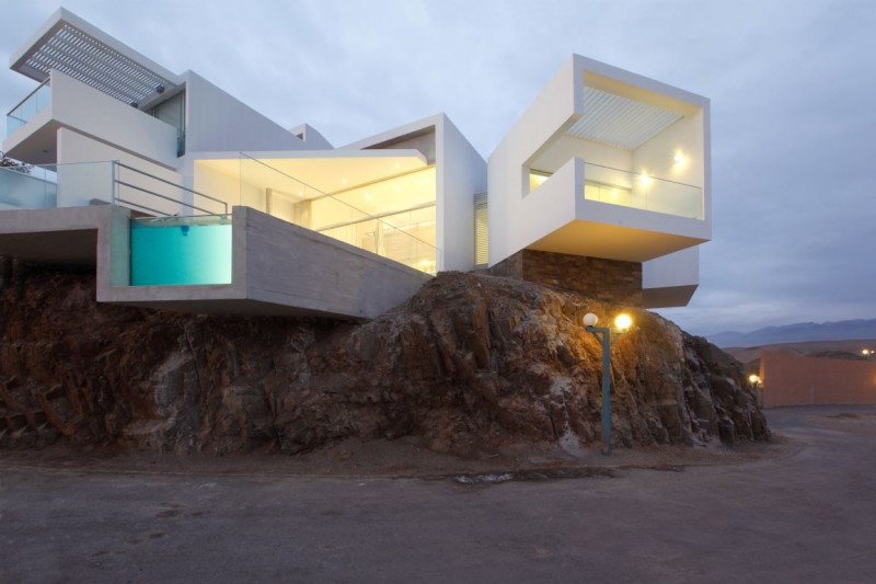 Contemporary Beach Lomas Appealing Contemporary Beach House Las Lomas In Rectangular Architecture Design Completed With Some Perforated Roofing For Balconies Architecture  Fabulous Beach Home Built On Stunning Rocky Landscape