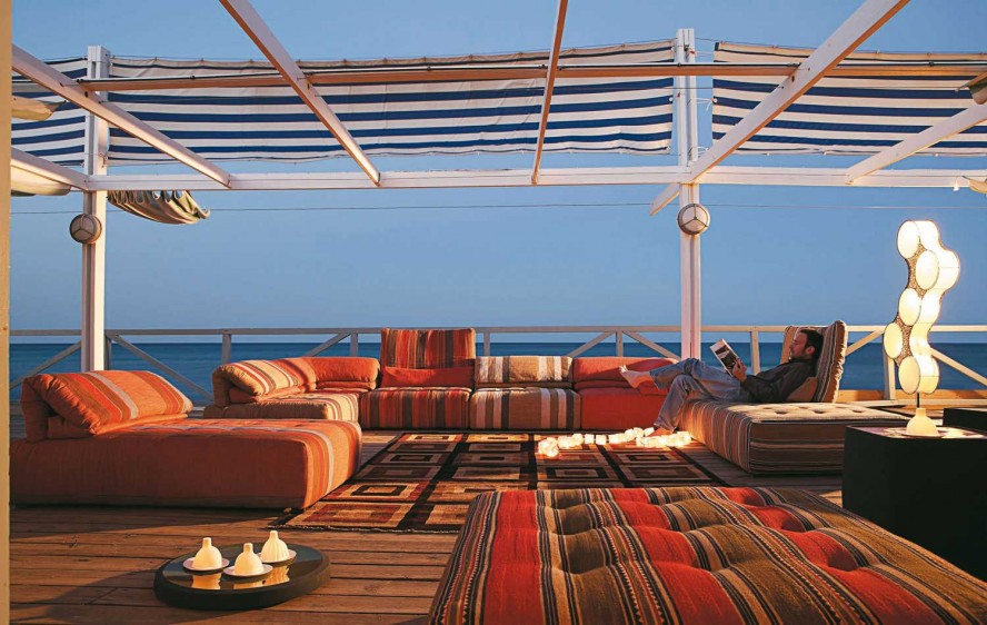 Open Terrace Pergola Appealing Open Terrace With White Pergola Orange Roche Bobois Wooden Floor And Amazing Blue Sea View Dream Homes Stunning And Elegant Living Room With Futuristic Modern Furniture