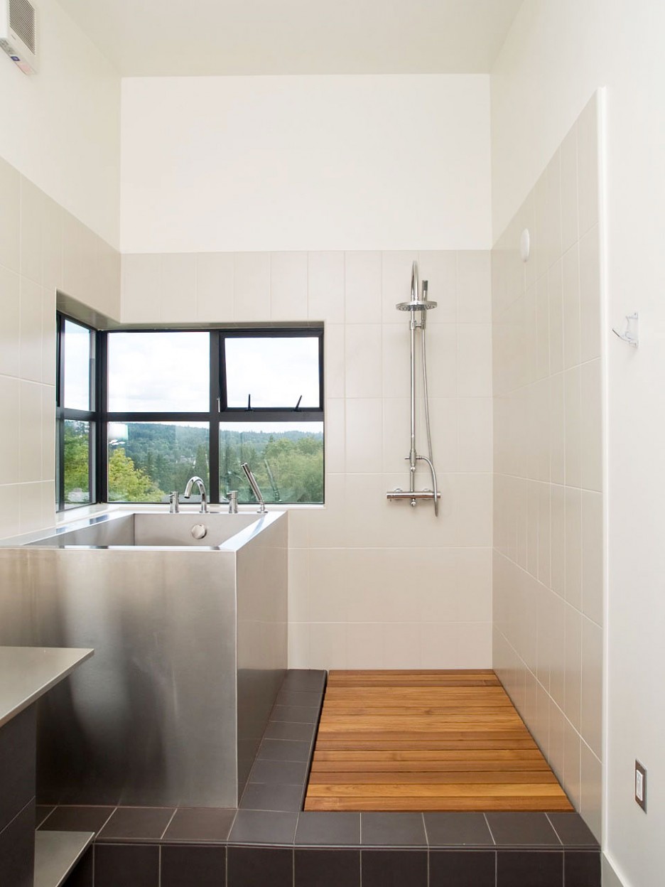 Ph 1 With Appealing PH 1 Bathroom Design With Grey Tiled Floor Combined With Striped Floor And White And Grey Walling Completed With Nook Window Architecture Elegant And Beautiful House Design In Contemporary Interior And Exterior