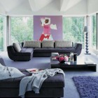 Wall Art Family Artistic Wall Art In The Family Room With Grey Sofas Purple Rug Roche Bobois And Wide Low Table Dream Homes Stunning And Elegant Living Room With Futuristic Modern Furniture