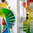 House Interior Amazing Awesome House Interior Design With Amazing Colorful Narrow Spiral Stairs Design Idea With Steel And Glass Banister Decoration Visualize Staircase Designs For Classy Center Of Awesome Interiors