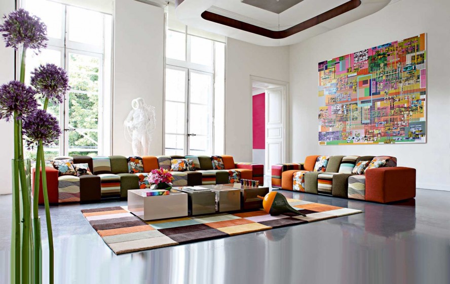 Look Of Room Awesome Look Of The Living Room With Colorful Roche Bobois Small Tables And The Unique Painting Dream Homes Stunning And Elegant Living Room With Futuristic Modern Furniture