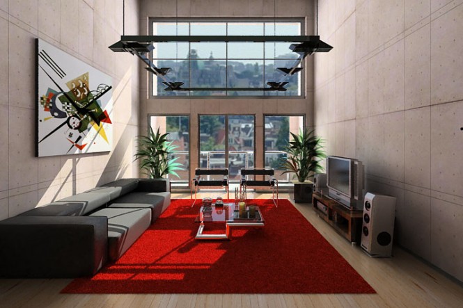 Living Room Windows Bright Living Room With Large Windows And Glass Doors With Modern Stylish Sofa Seats Also Cool Table Design And Track Light Interior Design Sophisticated And Colorful Living Rooms For Cozy And Exquisite Interiors