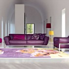Family Space Sofas Comfortable Family Space With Purple Sofas Purple Cushions Purple Roche Bobois Carpet And The White Wall Dream Homes Stunning And Elegant Living Room With Futuristic Modern Furniture