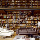 Reading Space Sofa Contemporary Reading Space With Brown Sofa White Sofas Glass Tables And Roche Bobois Carpet Near Wooden Bookshelves Dream Homes Stunning And Elegant Living Room With Futuristic Modern Furniture