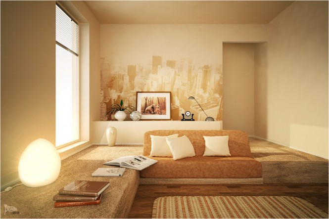 Living Room Colour Cozy Living Room With Beige Color Decor And Modern Stylish Seats With Window Seat And Nice Wall Art Interior Design  Sophisticated And Colorful Living Rooms For Cozy And Exquisite Interiors