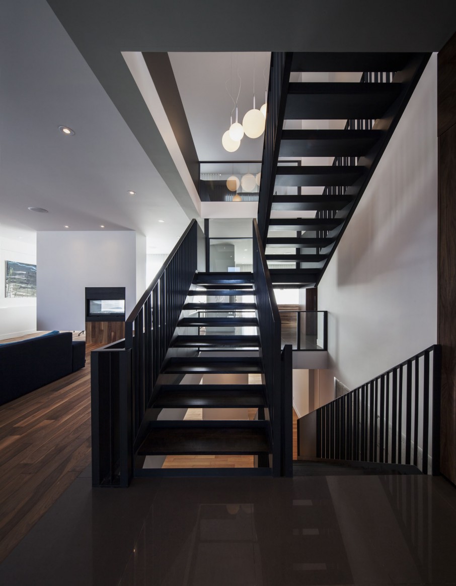 Staircase Setting Nguyen Dark Staircase Setting Of Residence Nguyen Home To Access Low And High Floor Areas Of The House With Pendants Dream Homes Luxurious And Beautiful Interior Design For Elegant Contemporary Homes