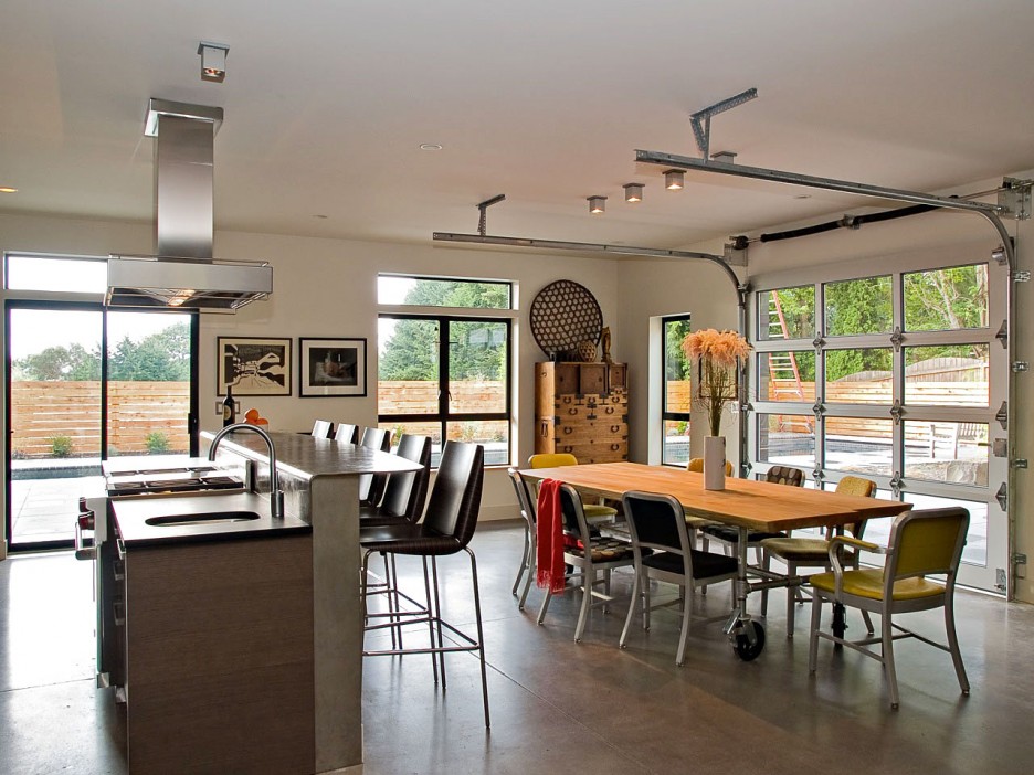 Dining Room Wooden Eclectic Dining Room Space With Wooden Table And Chairs In Various Styles And Colors Completed With Industrial Touch With Exposed Stainless Steel Architecture  Elegant And Beautiful House Design In Contemporary Interior And Exterior