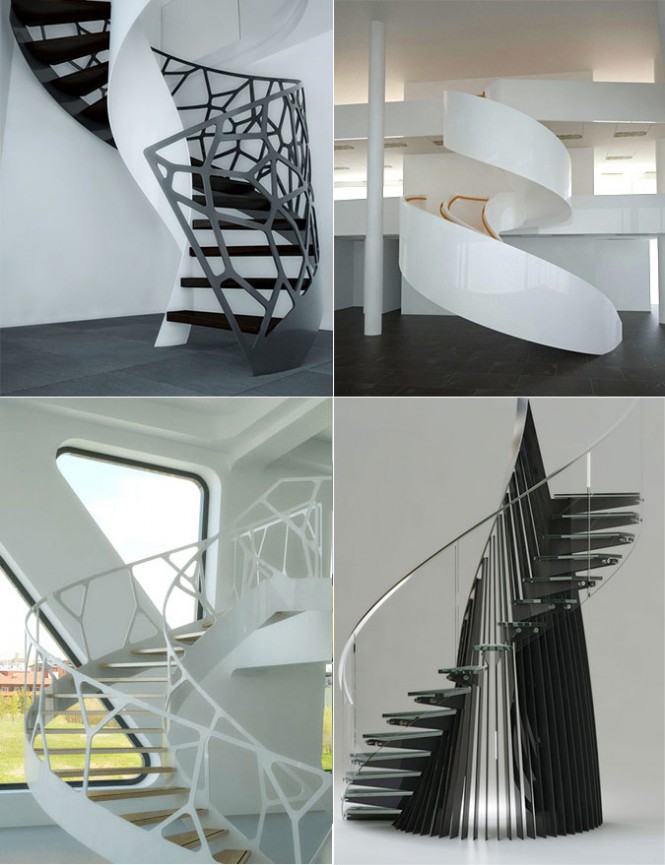 And Amazing For Grandiose And Amazing Design Idea For Black And White Curved Staircase Sculptures For Modern Stylish Decor Room Decoration Visualize Staircase Designs For Classy Center Of Awesome Interiors