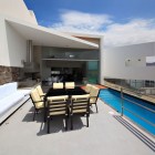 Outdoor Pool Beach Inspiring Outdoor Pool Of Contemporary Beach House Las Lomas Completed With Concrete Floor With Dining And Living Furniture Sets Architecture Fabulous Beach Home Built On Stunning Rocky Landscape