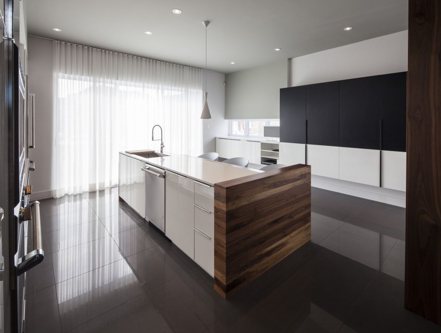 Residence Nguyen Design Luxurious Residence Nguyen Home Kitchen Design Featured With Glossy Dark Floor And White Painted Wall To Match The Island Dream Homes Luxurious And Beautiful Interior Design For Elegant Contemporary Homes