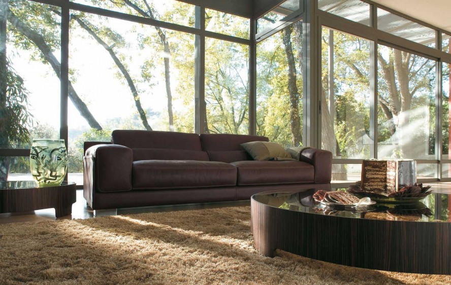 Roche Bobois With Minimalist Roche Bobois Living Room With Brown Rug Rounded Low Table Brown Sofa And Wide Glass Walls Dream Homes  Stunning And Elegant Living Room With Futuristic Modern Furniture