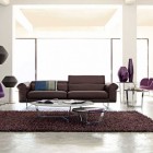 Tables In With Small Tables In Living Room With Roche Bobois Brown Sofa Purple Sofa Brown Rug And Concrete Floor Dream Homes Stunning And Elegant Living Room With Futuristic Modern Furniture