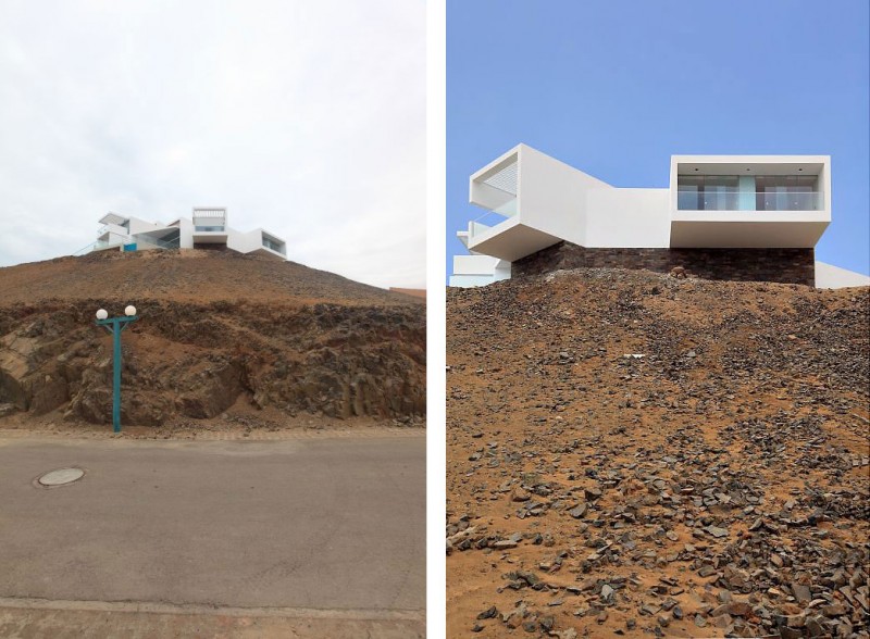 Contemporary Beach Lomas Stunning Contemporary Beach House Las Lomas With Pure White Exterior Wall Painting To Match With Glass Windows And Railing Architecture Fabulous Beach Home Built On Stunning Rocky Landscape