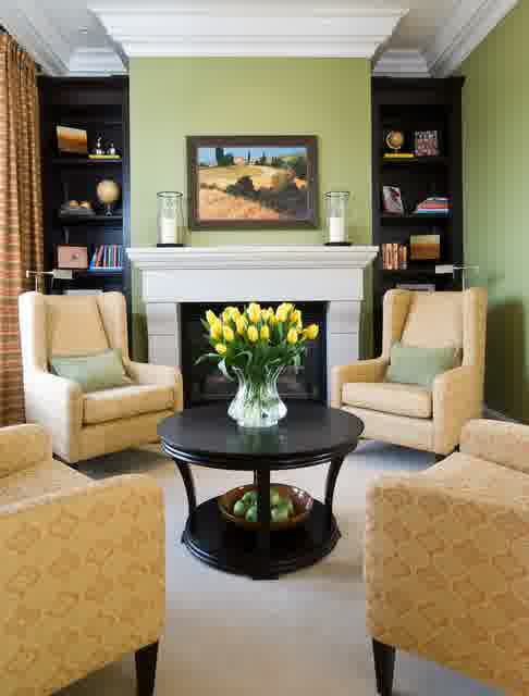 Cream Patterned With Undeniable Cream Patterned Armchairs Combined With Black Round Coffee Table Decorated With Yellow Flowers Competing Elegant Living Room Design Dream Homes  30 Industrial And Contemporary Living Room Furniture In Various Color Schemes