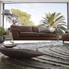 Living Room Bobois Wide Living Room With Roche Bobois Brown Carpet Brown Sofas Wide Glass Walls And Grey Lamp Dream Homes Stunning And Elegant Living Room With Futuristic Modern Furniture